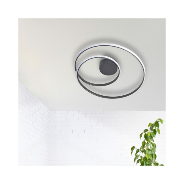 Люстра светодиодная потолочная круглая Goldlux 328038 Zefira 50 Led 1x40W 4000K 3700Lm IP20 Антрацит - фото №1