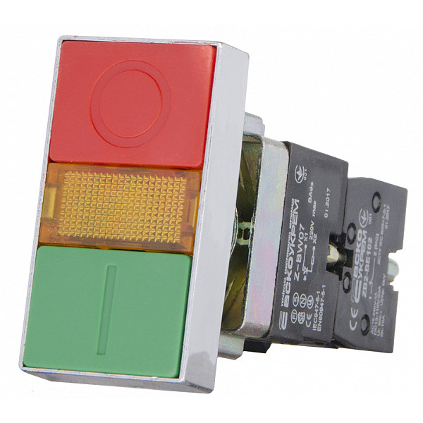 Двойная кнопка Аско-Укрем XB2-BW8375 с подсветкой «Старт/Стоп» (A0140010024) - фото №4