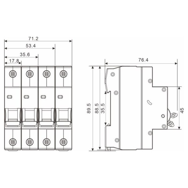 Модульный автоматический выключатель TOSUNlux TSB4-125 1P 100А D 6кА (6931934234121) - фото №2