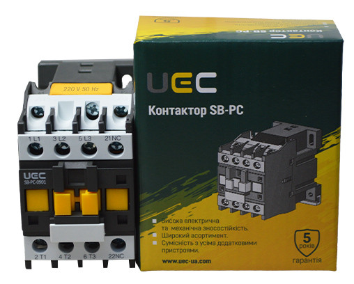 Контактор UEC SB-РC-009 9А 220В/АС3 1NC (PC1-SB-009-220-01) - фото №1