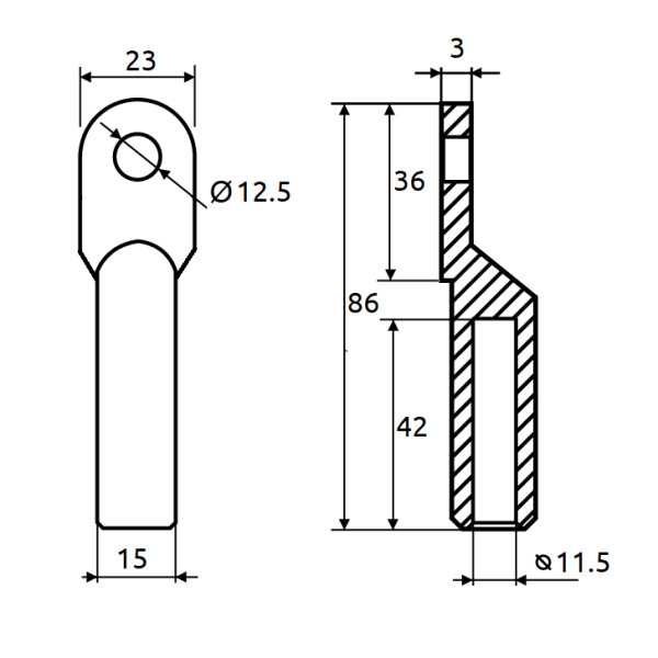 Мідний кабельний накінечник Promfactor CL/CR-70-12 - фото №1