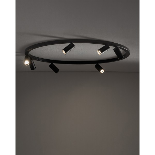 Люстра Nowodvorski 11944 Fourty Round GU10 R35 7x10W IP20 чорна - фото №1