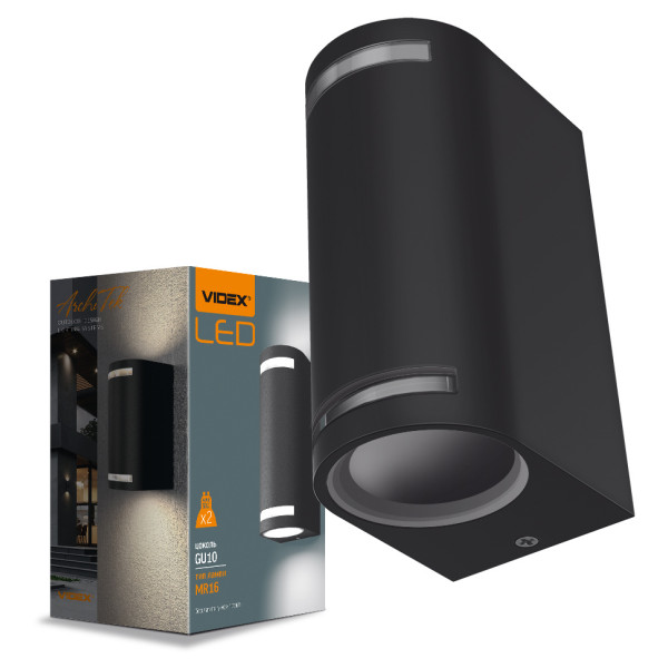 Зовнішній RGB світильник для підсвічування будівель Videx GU10x2 IP54 (VL-AR022B) - фото №1