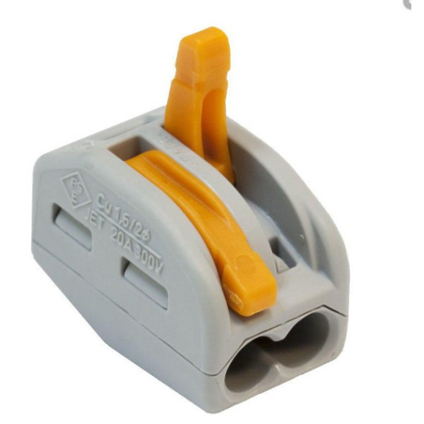 Клема на 2 проводи WAGO 222-412 з натискними важелями - фото №1