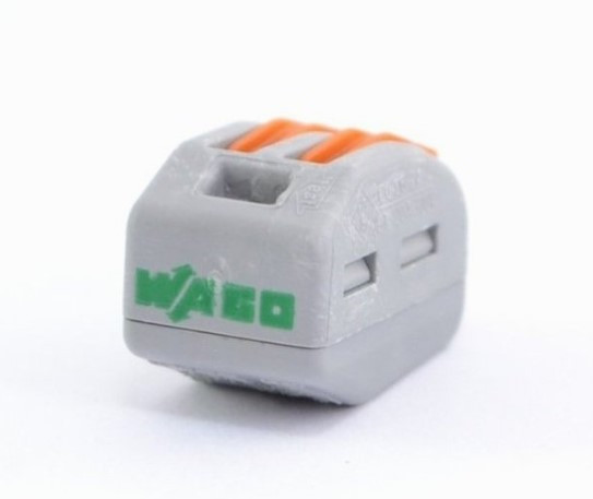 Клема на 2 проводи WAGO 222-412 з натискними важелями - фото №3