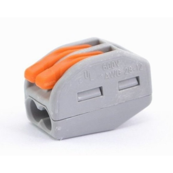 Клема на 2 проводи WAGO 222-412 з натискними важелями - фото №4