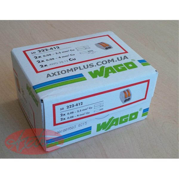 Клема на 2 проводи WAGO 222-412 з натискними важелями - фото №5