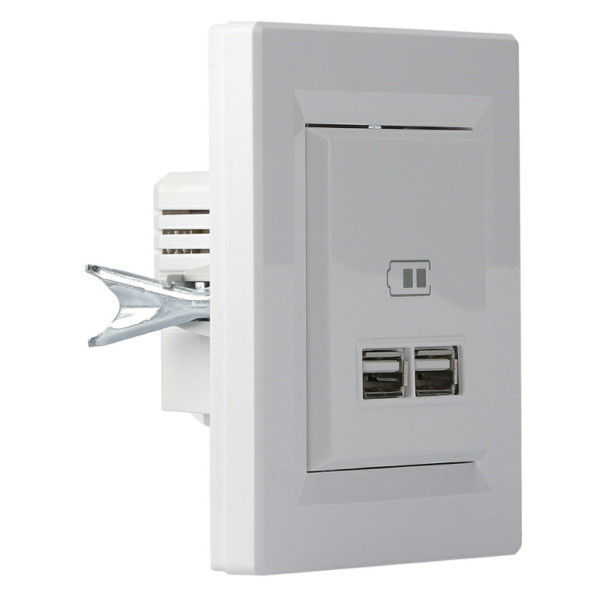 USB розетка Schneider Electric Asfora EPH2700221 (белая) - фото №1