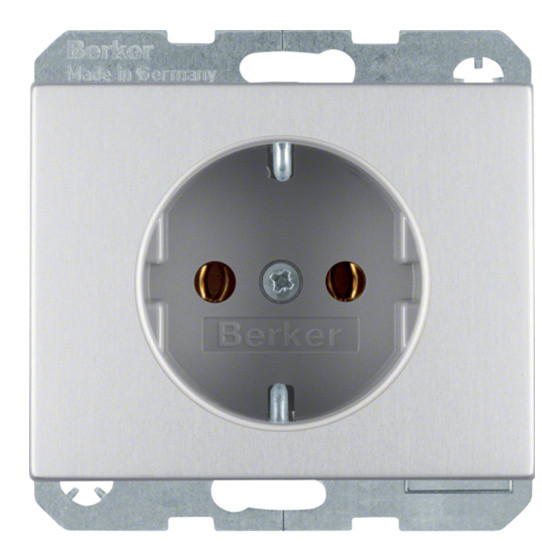Розетка Berker K.5 47157003 с заземлением (алюминий)