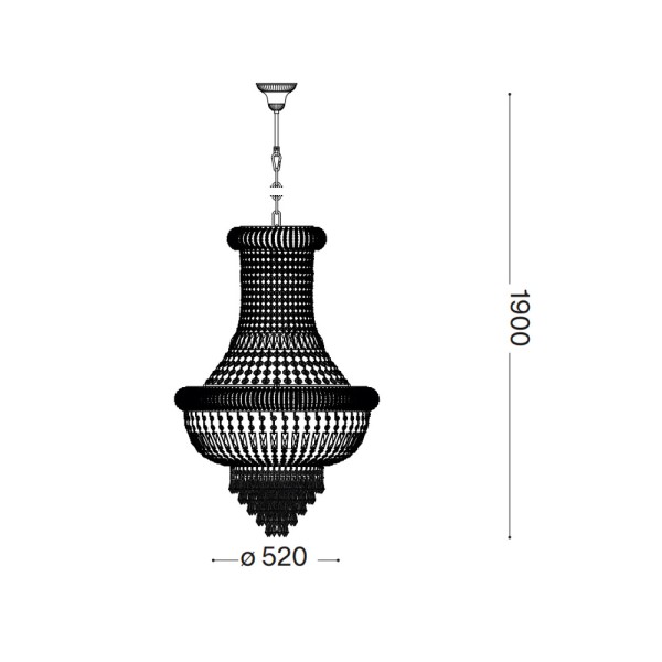 Люстра Ideal Lux 215969 Dubai E14 10x28W IP20 хром - фото №3