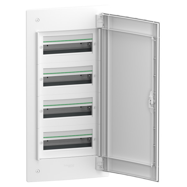 Встраиваемый щит Schneider Electric PrismaSeT XS LVSXN413 4 ряда 52М белые двери - фото №1