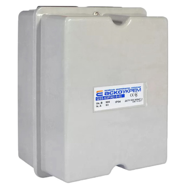 Рубильник Аско-Укрем QS5-63P/4 A0100010009 1-0-2 на 63А - фото №2