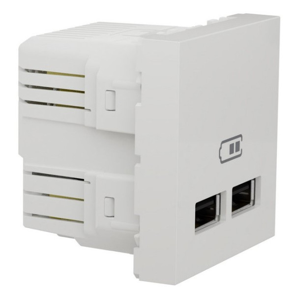 Двойная USB розетка Schneider Electric NU341818 2.1А 2М (белая) - фото №1