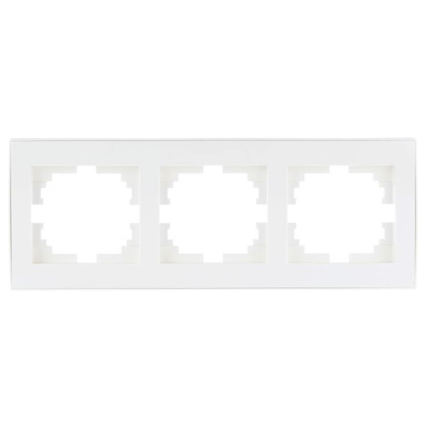 Потрійна горизонтальна рамка Lezard Rain (703-0202-148) з боковою вставкою (біла)