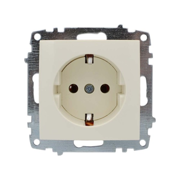 Розетка ZENA ELBI кремова 1-на з заземленням без рамки ( 609-010300-217 )