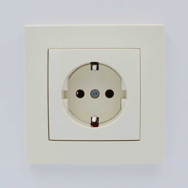 Розетка ZENA ELBI кремова 1-на з заземленням без рамки ( 609-010300-217 ) - фото №3