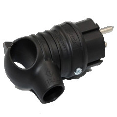 Кутова вилка з вушком FAR F182B з заземленням чорна (7.4.2.164227)