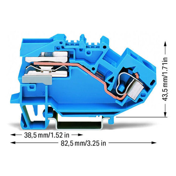 N клема, що розмикається Wago 784-613 10мм² (синя) - фото №1