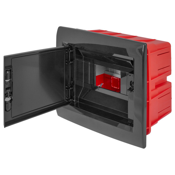 Встроенный пластиковый корпус E.Next e.plbox.pro.w.08b.black 8м черный IP40 (CP12908B) - фото №1