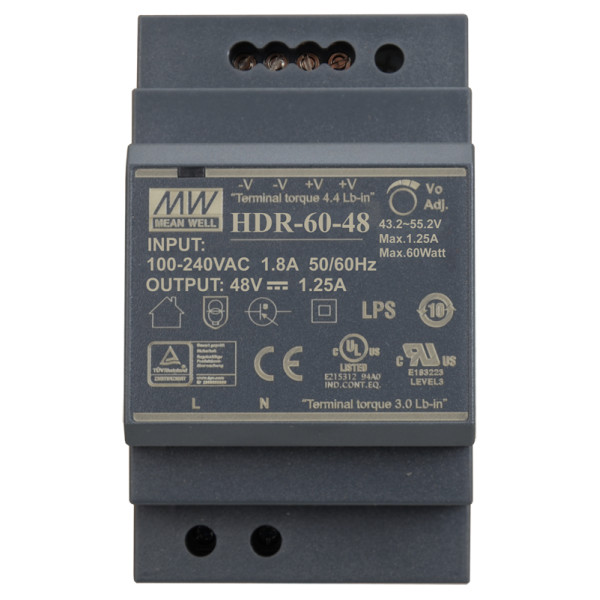 Блок питания Mean Well на DIN-рейку 60W DC48V (HDR-60-48)