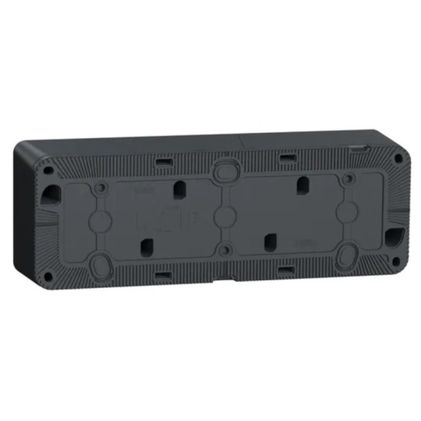Накладна 3-місна розетка Schneider Electric MUR36038 із з/к та шторками IP55 (чорний) - фото №1
