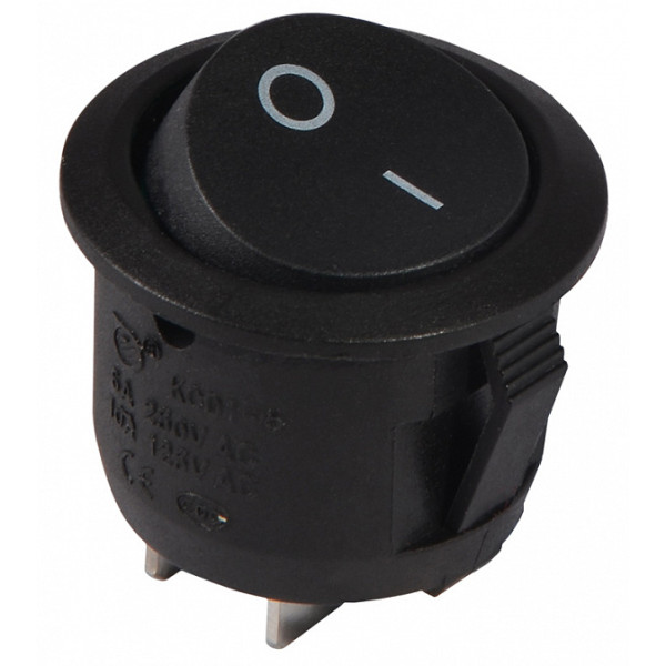 Переключатель Аско-Укрем KCD1-5-101 B/B (0-I) круглый черный (A0140040067)