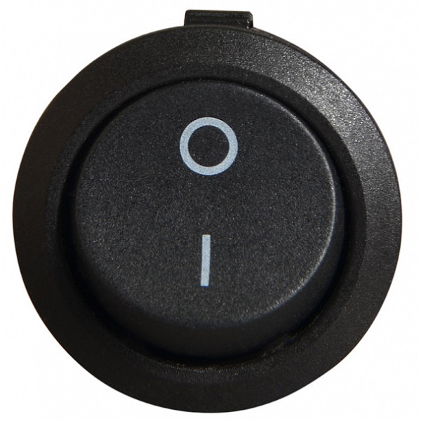 Переключатель Аско-Укрем KCD1-5-101 B/B (0-I) круглый черный (A0140040067) - фото №1
