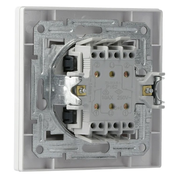 Перемикач 2-клавішний білий Asfora, EPH0600121 - фото №2