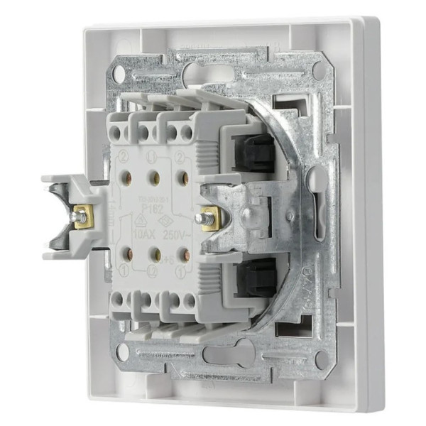 Перемикач 2-клавішний білий Asfora, EPH0600121 - фото №3