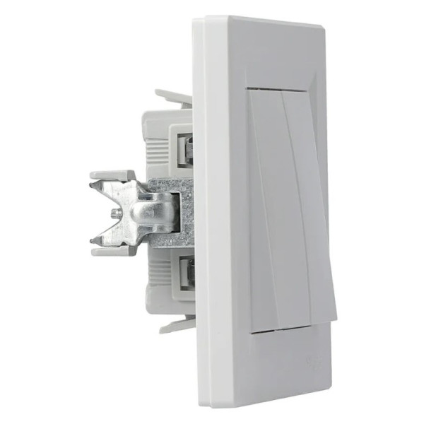 Перемикач 2-клавішний білий Asfora, EPH0600121 - фото №4