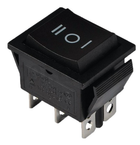 Перекидной переключатель TNSy KCD2-213 B/B с самовозвратом черный (TNSy5500784)