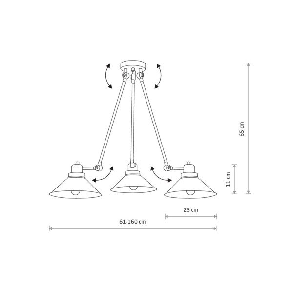 Люстра Nowodvorski 9142 Techno E27 3x25W IP20 чорна - фото №1