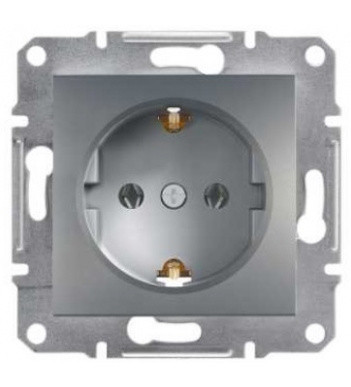 Розетка одинарная без рамки сталь Asfora, EPH2900162
