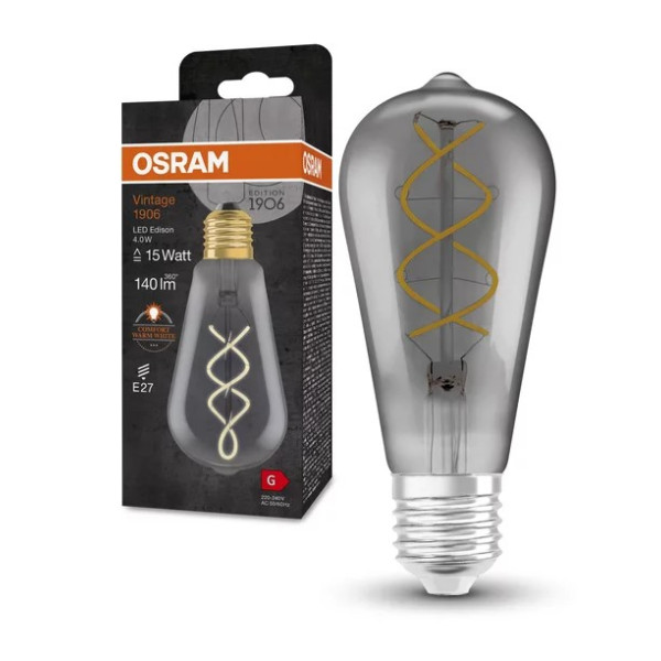 Лампа светодиодная Osram 1906 LEDISON 125 4Вт/818 S FIL SM E27 4х1 - фото №2