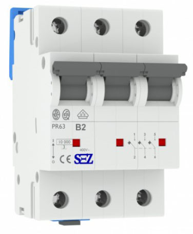 Трехполюсный автомат SEZ 63 B 2А 3P (PR63B2А)