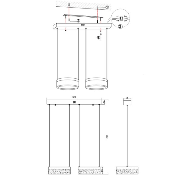 Підвісний світильник Reality 330202-30 Nicki Led 2x12W 4000K 960Lm IP20 Bl - фото №3