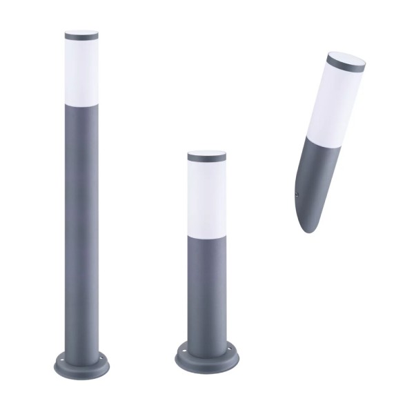 Вуличний світильник Goldlux 300935 Oslo E27 1x10W IP44 сірий - фото №1