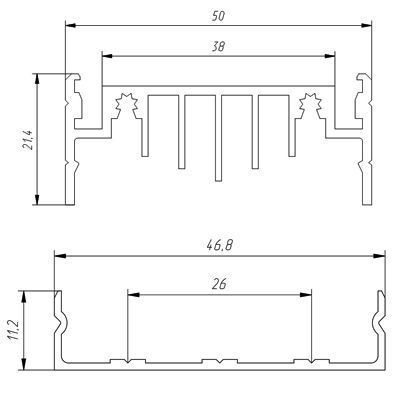 LED-профиль ЛН50, 2 метра (ЛН50_2) - фото №5