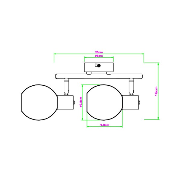 Спот Reality 807602-30 Cortez E14 2x40W IP20 Bl - фото №3