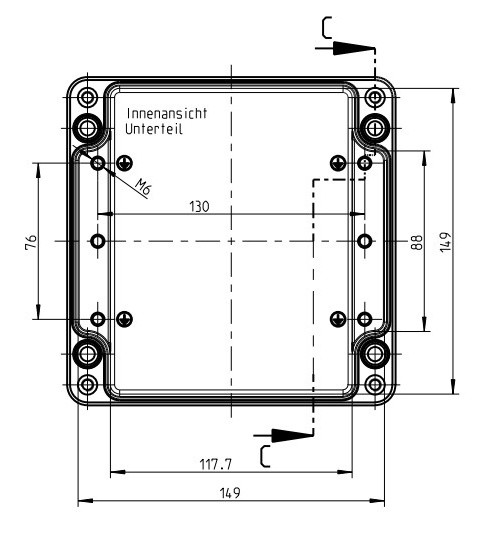 Металлическая монтажная коробка Spelsberg AL 1616-9 (sp15001101) IP66 - фото №4