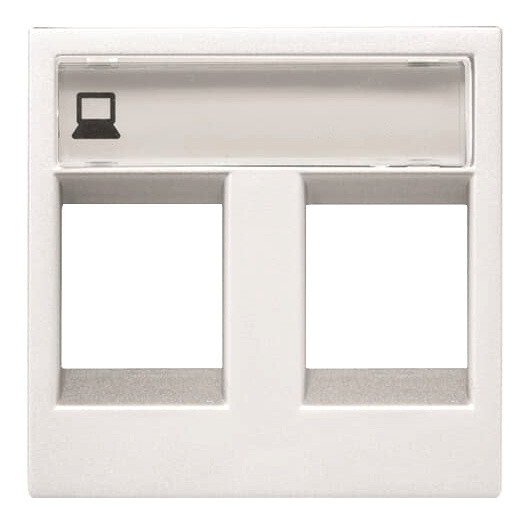 Двойная накладка коммуникационной розетки ABB Zenit N2218.2 BL 2М (белая)
