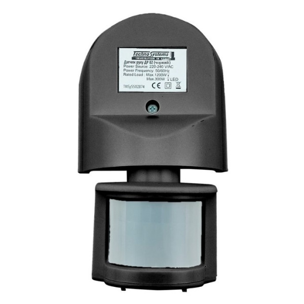 Інфрачервоний датчик руху TNSy ДР 02 1200Вт 180° 12м IP44 чорний (TNSy5502874) - фото №2