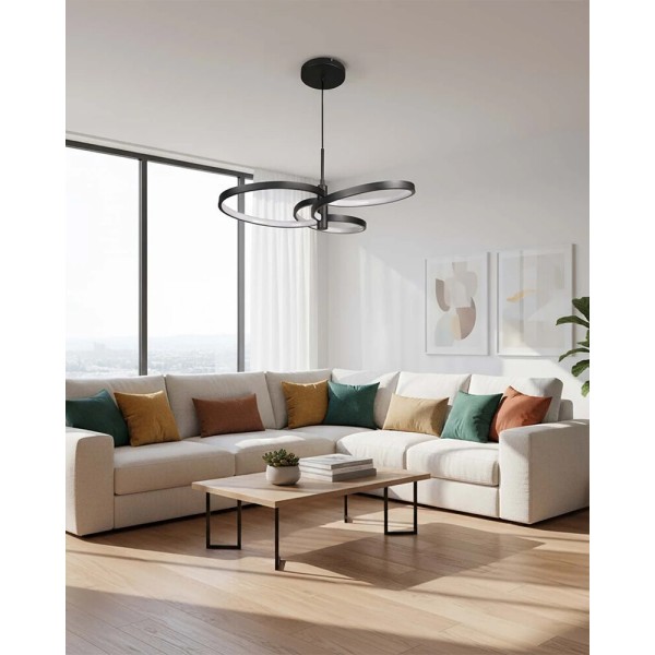 Підвісний світильник, люстра Goldlux 335975 Ribbon LED 1x25W 4000K 3700Lm IP20 чорний - фото №3