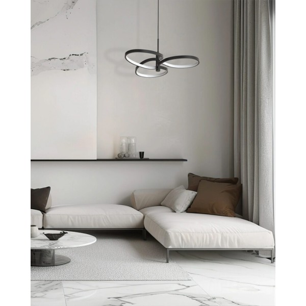 Підвісний світильник, люстра Goldlux 335975 Ribbon LED 1x25W 4000K 3700Lm IP20 чорний - фото №4