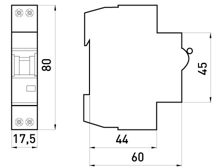 Модульный автоматический выключатель E.Next e.mcb.pro.60.1N.С25.thin 1р+N 25А C (p055003) - фото №1