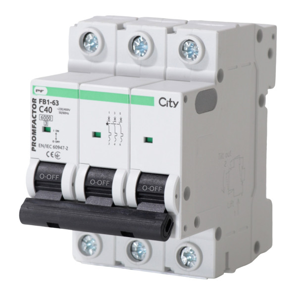 Автоматический выключатель Promfactor CITY FB1-63 3P C 40A 6кА (FB1CI3040)