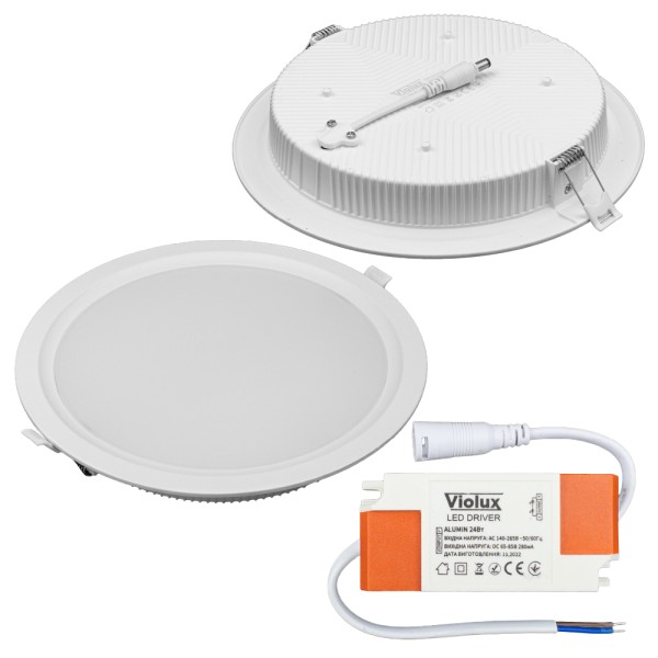 Світильник LED даунлайт Violux ALUMIN 24W 4200K круг IP20 ( 120190 ) - фото №9