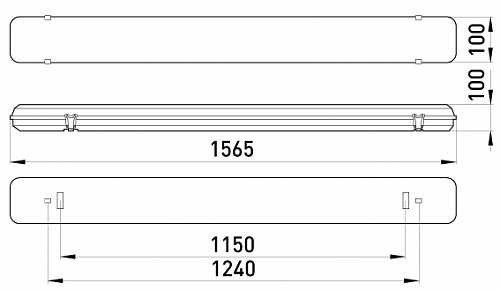 Люмінесцентний світильник E.Next e.lum.cpw.1.58.new з призматичним плафоном 1х58Вт IP65 (l001080) - фото №1