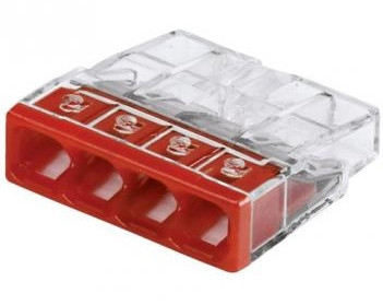 Клемма на 4 провода WAGO 2273-244 (24А/0,5 - 2,5 mm2) с пастой