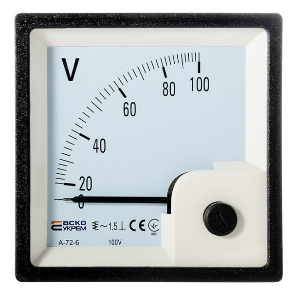 Вольтметр Аско-Укрем 30А 100В АС 72х72мм (A-72-6) (A0190010064)